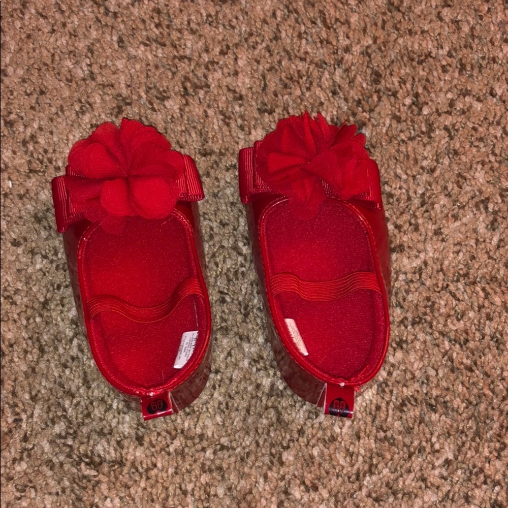 Fancy baby girl red shoes